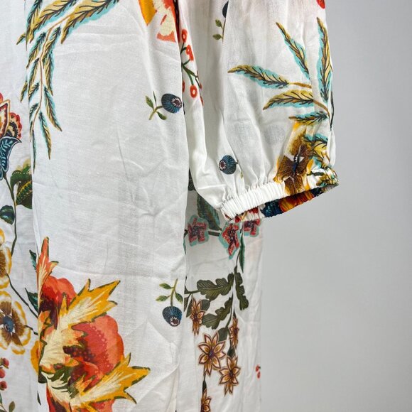 NWOT Johnny Was Ardella Silk Blend Maxi Dress/Cover up Floral Puff Sleeve Size S - Picture 7 of 14